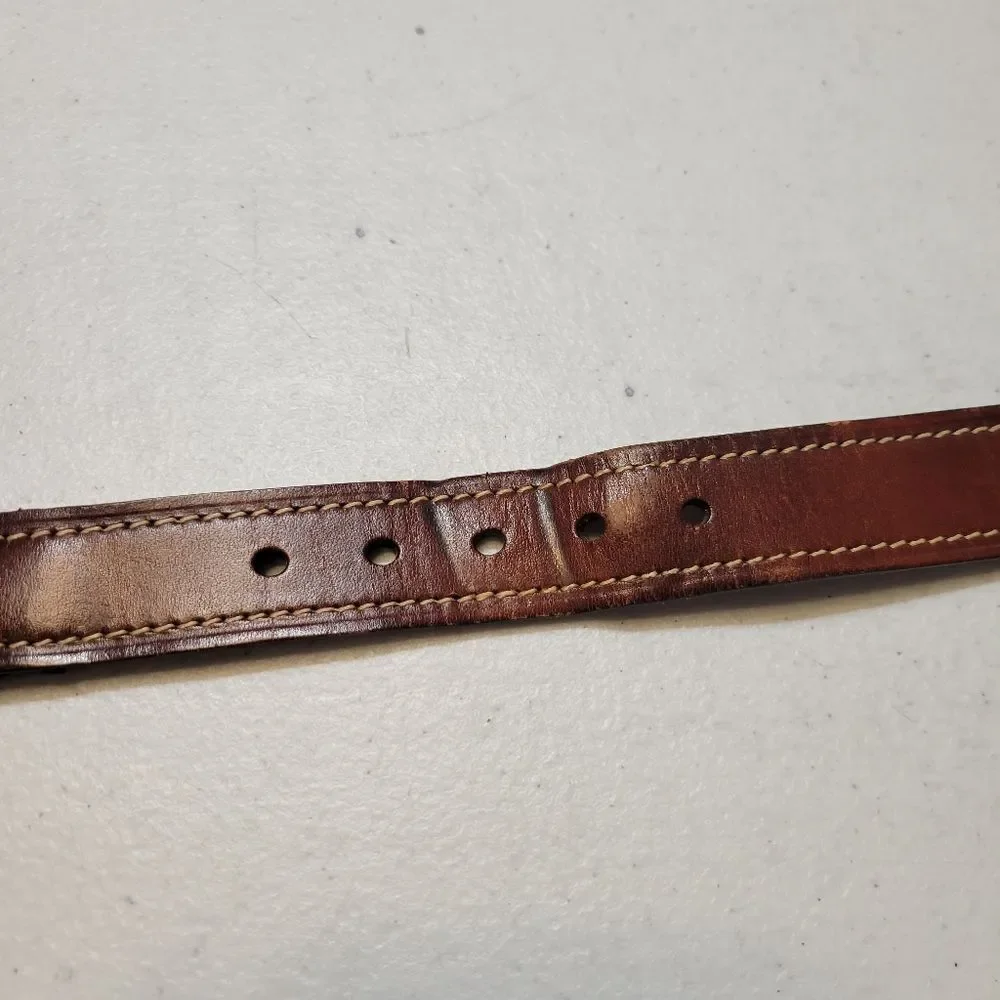 Tommy Hilfiger Vintage 90s Belt Red Blue Brown Leather Surplus Mens Size 32 USA